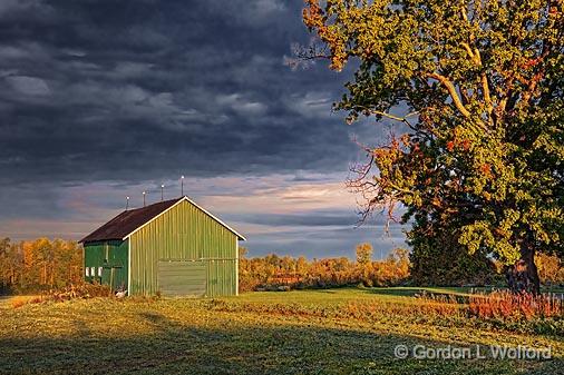 Green Barn At Sunrise_22753.jpg - Photographed near Jasper, Ontario, Canada.